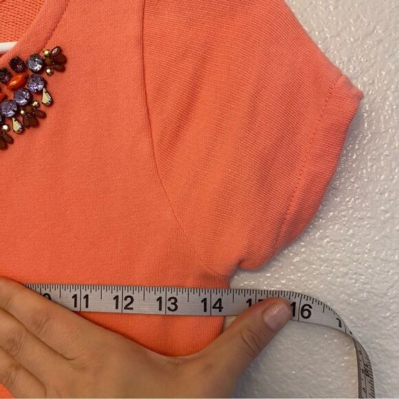 Crewcuts J Crew Girls orange cozy t Shirt Dress necklace embellishment 12 - Picture 7 of 10